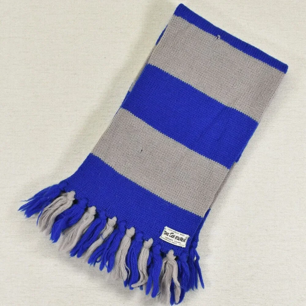 Vintage The Six Footer Yale Georgetown University Kentucky Wool Scarf Blue Gray